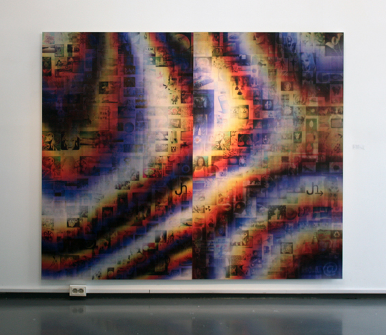 Lenticular mounted on alu-dibon, 2 panels: 1.10 x 1.80 m each