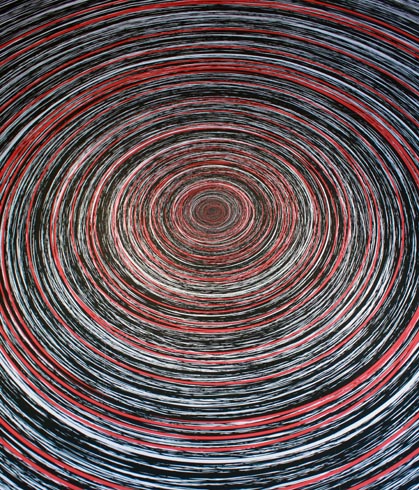 Spin, 2009 / Exhibition view, Time Spirals, The Cat Street Gallery, Hong Kong / Site specific digital print installation, 2.10 × 3.30 m