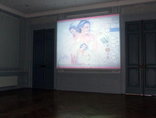 Site specific installation with 1 videoprojector, Video software: Claude Micheli