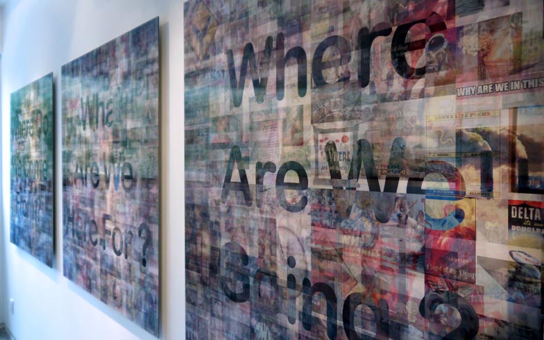 Where Do We Come From ?, What Are We Here For ?, Where Are We Going ?, 2011-12 / The Cat Street Gallery, Hong Kong - HK / Lenticular mounted on alu-dibon, 3 panels : 1.10 x 1.10 m each