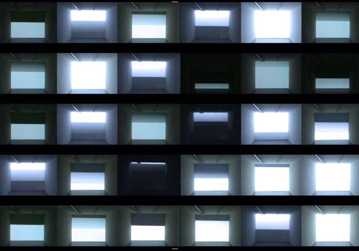 Blink, 2006 / Slought Foundation, Philadelphia - USA / Site specific installation with 1 videoprojector, Sound track: Thanos Chrysakis, Video software: Claude Micheli