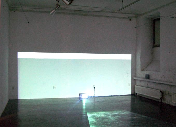 Blink, 2007 / Artpool, Budapest - HU / Site specific installation with 2 videoprojectors, Sound track: Thanos Chrysakis, Video software: Claude Micheli