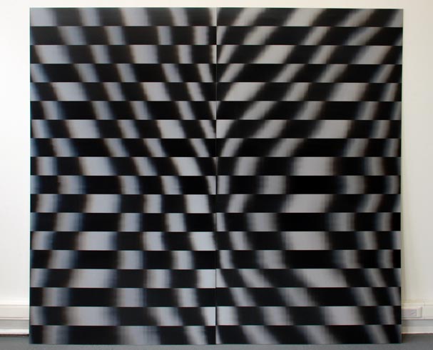 Post-Digital Grid, 2010 / Lenticular print on aluminum composite, 2.20 × 2.20 m (2 panels)