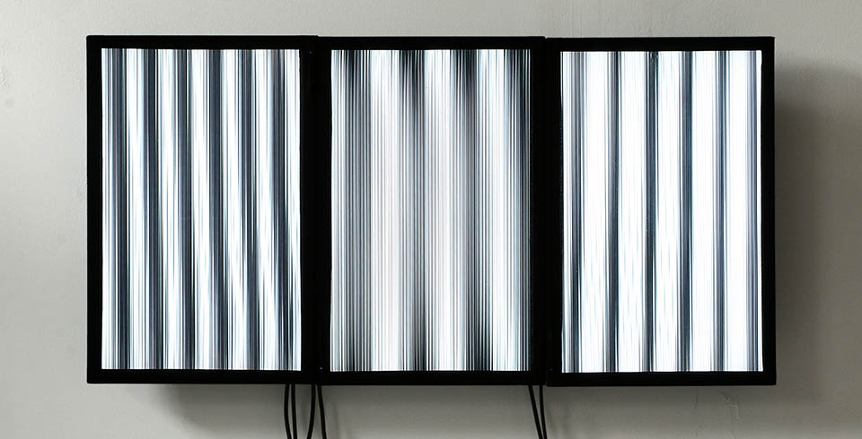 Video installation (3lenticular screens, 3 computers) 1.00 x 0.60 m