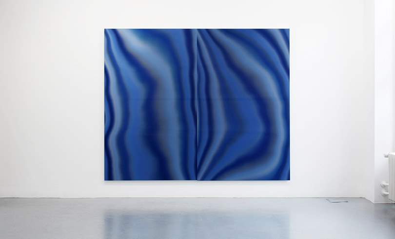 Post-Digital Blue (A1/A2), 2013  / Lenticular print on aluminum composite, 2 panels, 2.20 × 1.80 m