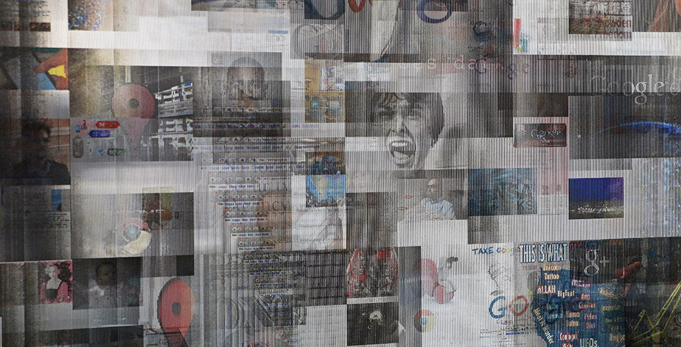 Google Google (Mirror), 2015 / Lenticular print on mirror aluminum composite, 1.20 × 1.20 m
