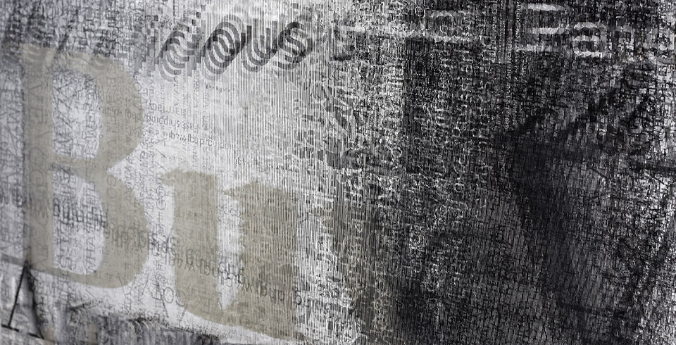 SpamScape, 2012 / Detail view / Lenticular print on aluminum composite, 2.20 × 2.20 m (2 panels)