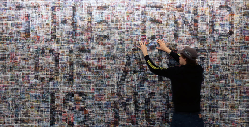 The End Of Art Is Not The End / Bluerider Art, London, UK / Print installation with lenticular sheets, 3.50 × 2.75 m