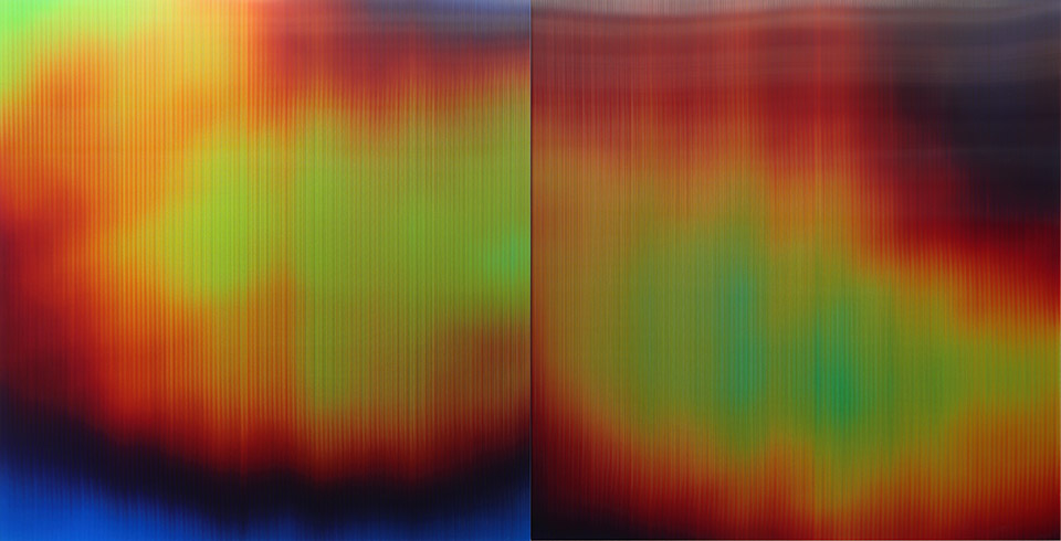 Hot Dark Future III, detail, 2024, Lenticular print on aluminum composite, 2.20 × 1.20 m
