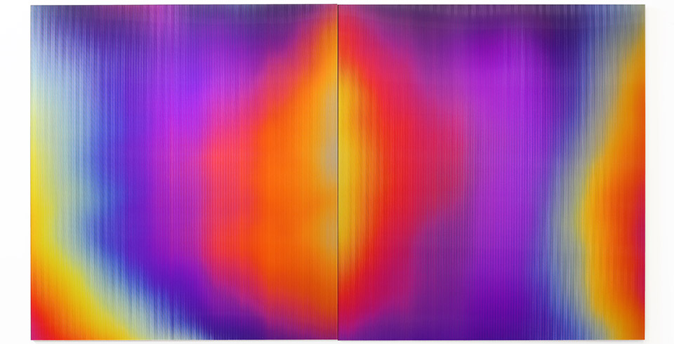 Hot Dark Future IV, 2024, Lenticular print on aluminum composite, 2.20 × 1.20 m