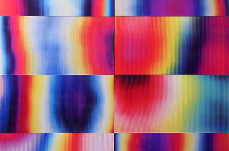 Post-Digital Surface (Remix)(X1) (X2), detail, 2022-2023, Lenticular print combination, 1.80 × 3.60 m