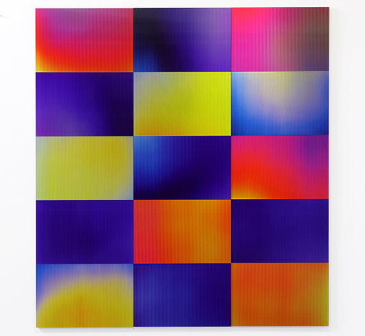 Post-Digital Grid (Thermal M1), 2024, Lenticular print combination, 1.65 × 1.80 m