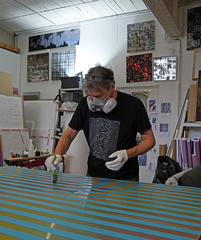 Work in progress, Post-Digital Stripes series, Pascal Dombis’ studio, 2024